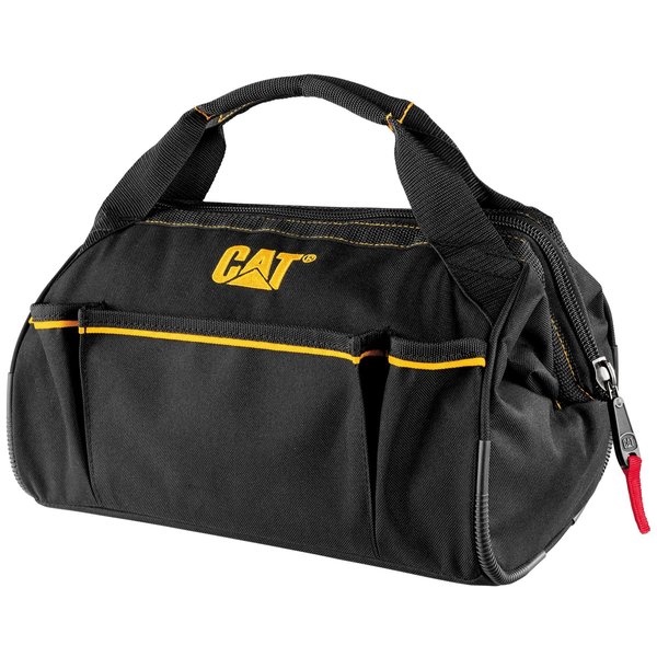 Caterpillar Tool Bag, 13-in. WIDE MOUTH TOOL BAG, Yellow/Black 980205N